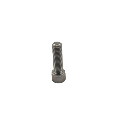 Top view of the 1/4 inch allen drive in the titanium socket head bolt
