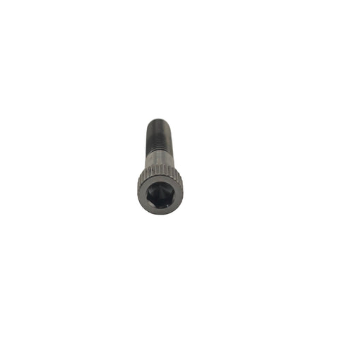 Titanium 8mm metric cap screw shown on a scale for length reference