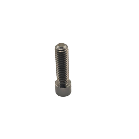 Titanium metric socket head bolt shown against a scale for size reference