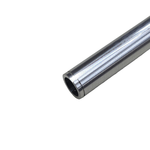 End of the titanium outlaw kart axle showing the machined bore and snap ring groove