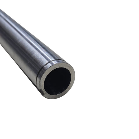 Full length view of the 32 inch titanium kart axle showing the machined outside diameter