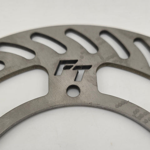 Jr sprint rotor bolt pattern and 1/8 inch edge thickness shown up close