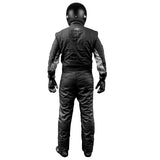 K1 Driving Suit, Outlaw, 1-Piece, SFI 3.2A/5, Double Layer, Nomex, Black / Gray