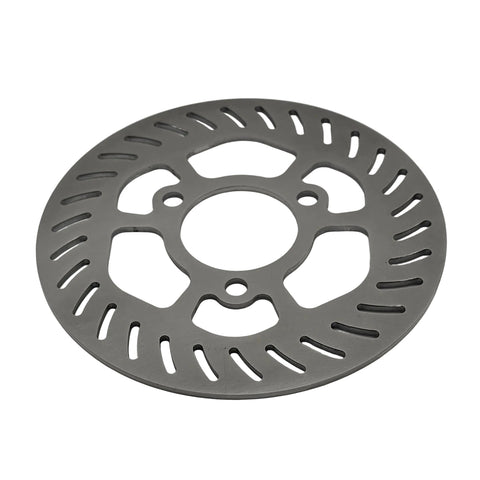 Steel go kart rotor showing .115 inch thickness and 1.75 inch inner diameter venting