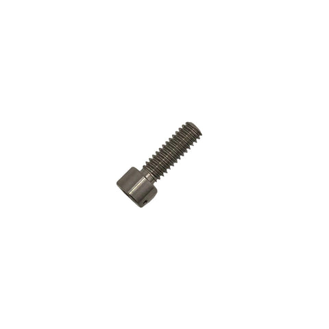 Top view of titanium lock collar bolt head drilled for safety wire