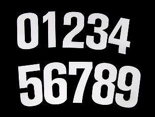 white racing numbers (10-pack)
