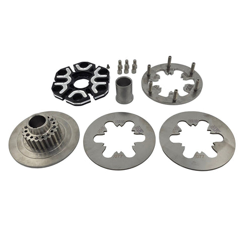 Titanium drive hub from the three disk go kart clutch upgrade kit