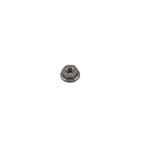 Side profile of the titanium 1/4-28 lug nut showing the small non-serrated flange face