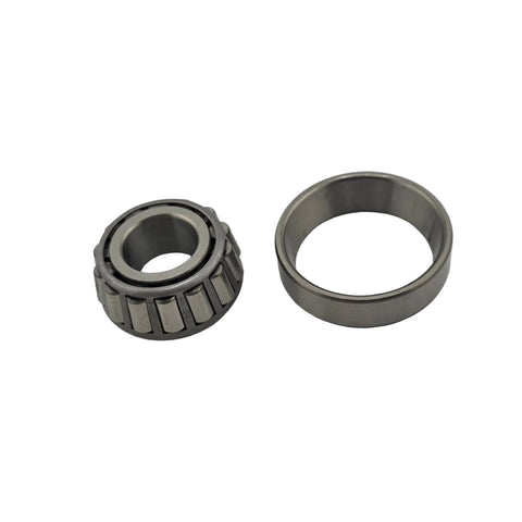 Tapered bearing shown next to its matching outer race for an outlaw kart hub