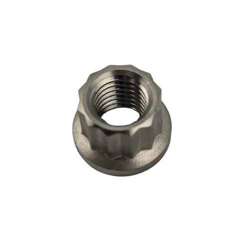 Grade 5 titanium 1/4-28 twelve point nut used as an Animal rocker arm jam nut