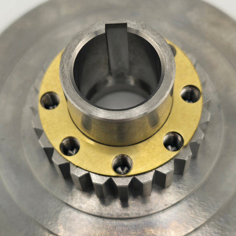 Gold .005 inch clutch shim shown for outlaw kart clutch air gap adjustment