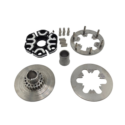 Titanium drive hub from the two disk kart clutch upgrade kit