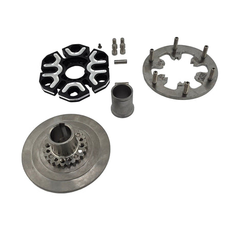 Titanium drive hub from the single disk kart clutch upgrade kit