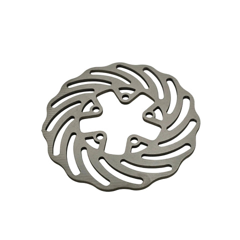Titanium Super Milage rotor showing cooling slots machined through the friction surface