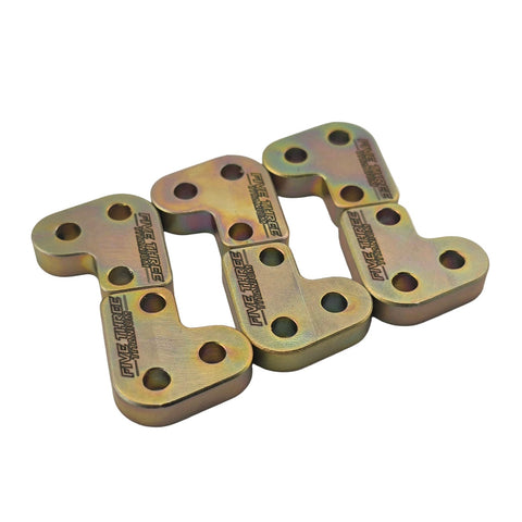 Pack of coated steel kart clutch levers laid out in a set
