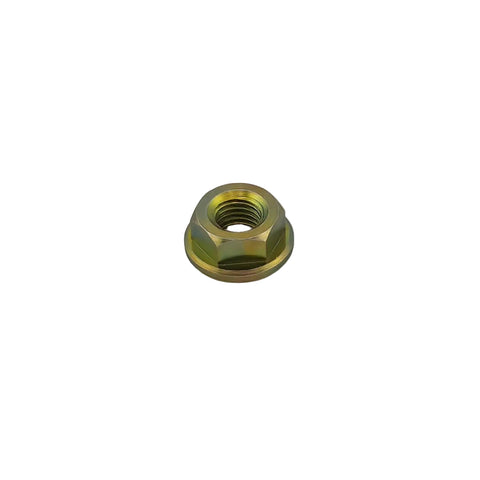 Side view of the steel 5/16-24 lug nut showing the smooth non-serrated flange face