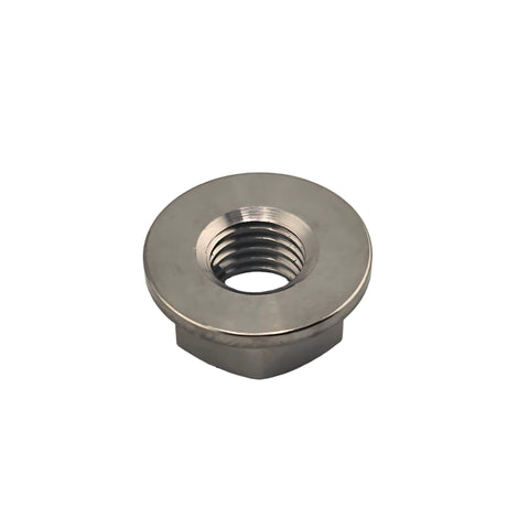 Side view of the 4.7 gram titanium 5/16-24 lug nut showing the non-serrated flange