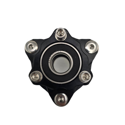Bore of the left front brake hub showing the two 5/8 inch bearings included