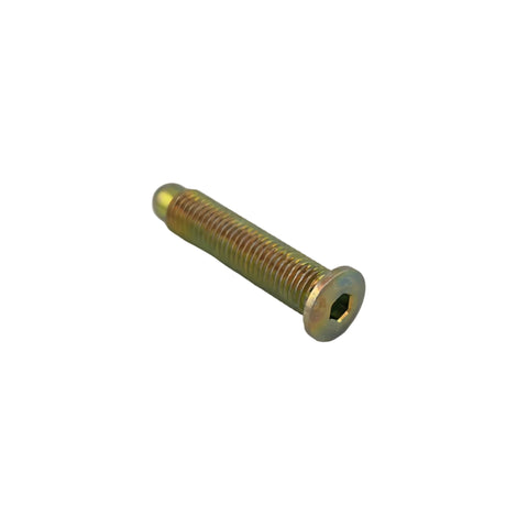 Rounded bullet nose of the 5/16-24 steel wheel stud that speeds up kart wheel changes