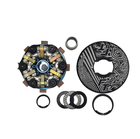Complete three disk titanium junior sprint kart clutch fully assembled