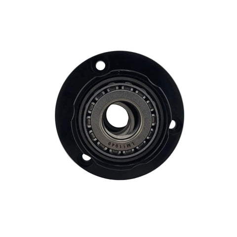 Side profile of the Big Bell kart right front hub with 1/4-28 studs