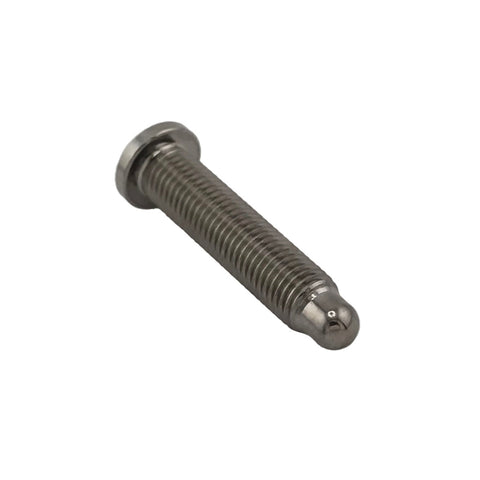Rounded bullet nose and 1.25 inch thread length of the titanium oval kart lug stud