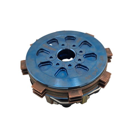 Aluminum clutch basket side of the complete titanium two disk outlaw kart clutch