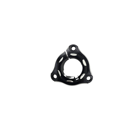Face of the single pinch bolt rear hub showing three 5/16-24 stud holes