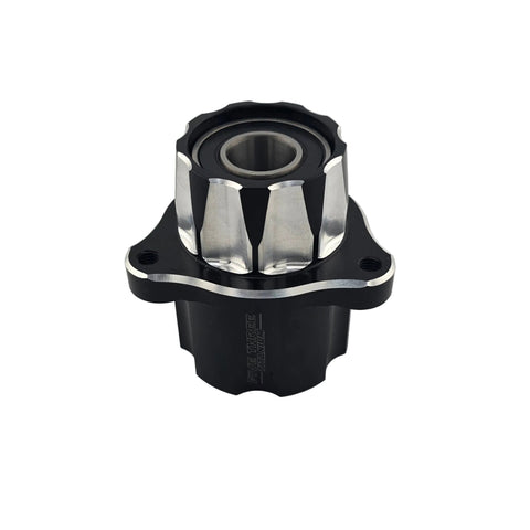 Sealed straight ball bearing seat inside the 7075 aluminum front hub