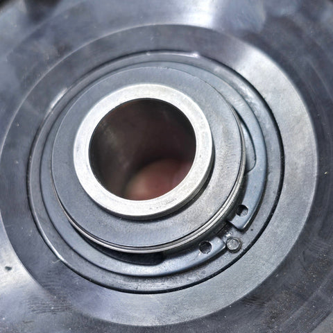 Close up of C-ring style clutch gear retaining ring for outlaw kart racing clutch