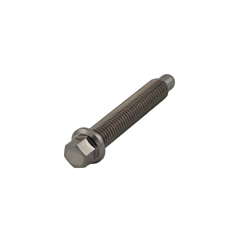 Titanium 1/4-28 lug stud and gear bolt with 1/4 inch external hex head for go karts and quarter midgets