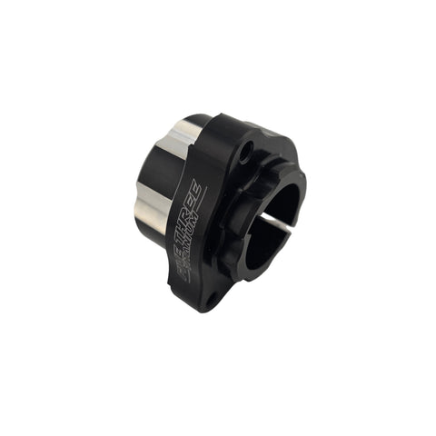 Wheel face of the Revolver dual pinch bolt rear hub with three 1/4-28 stud holes