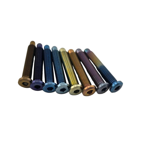 Flush head and 5/32 allen drive on the anodized titanium 5/16-24 outlaw kart wheel stud
