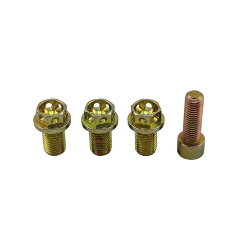 Three pack of drilled 5/16-24 steel rotor bolts for go kart brake rotors