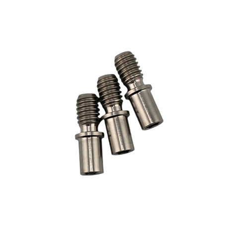 Three pack of titanium left front brake studs for outlaw kart brake hubs