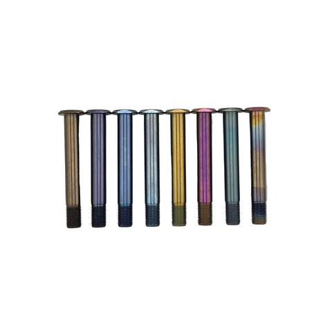 Color Lab anodized titanium go kart king pins in the full range of finishes