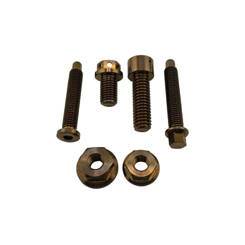 Go for Gold anodized finish on Color Lab titanium lug studs