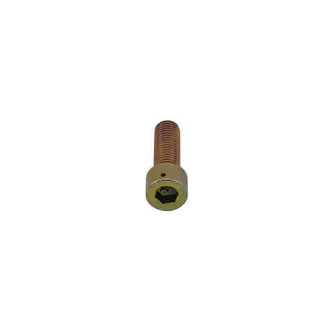 Top view of the socket head allen drive on the steel brake hub bolt
