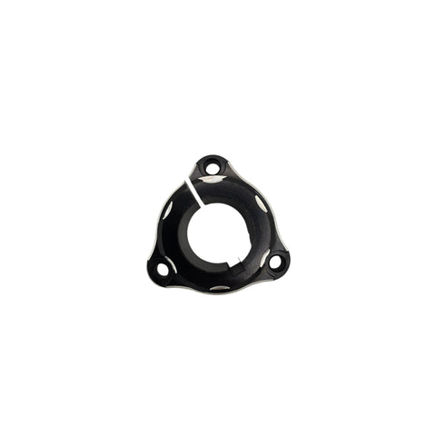 Face of the dual pinch bolt rear hub showing three 5/16-24 stud holes