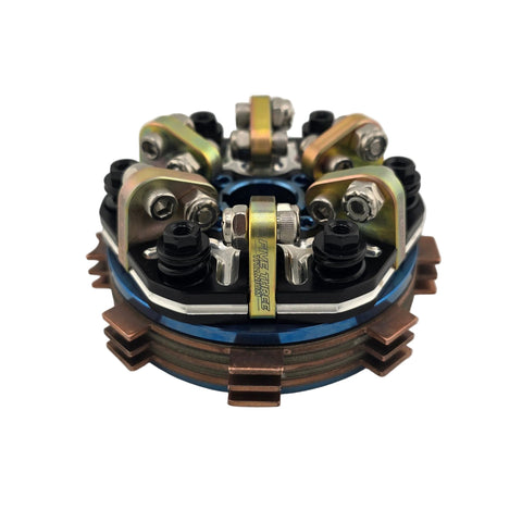 Side profile of the assembled titanium junior sprint clutch and aluminum basket