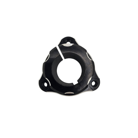 Dual pinch bolt detail on the Revolver rear hub showing both 5/16-18 clamp bolts