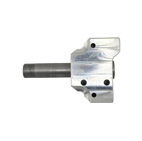 Aluminum TQ midget beam axle front spindle with hollow steel snout, side profile