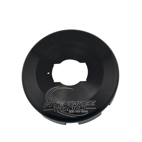 Black anodized 6061 aluminum clutch basket for bully style go kart clutches
