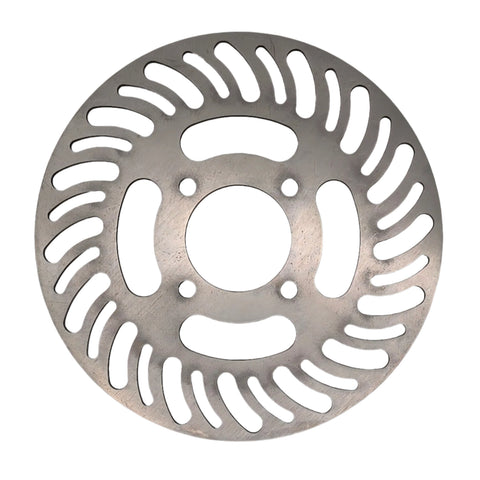 Titanium quarter midget brake rotor showing the four bolt mounting pattern