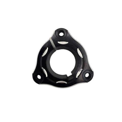 Single 5/16-18 pinch bolt slot on the Revolver kart rear hub
