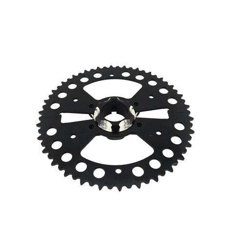 Revolver mini gear hub mounted on a go kart rear axle with drive gear
