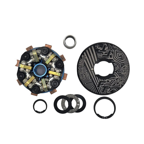 Complete titanium single disk racing clutch assembled for junior sprint kart